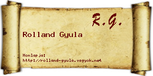 Rolland Gyula névjegykártya